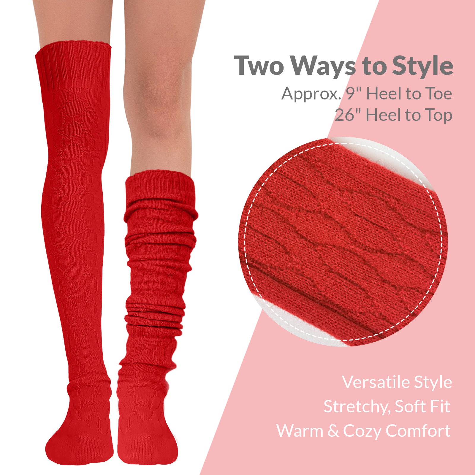 Wrapables Winter Warm Over the Knee Thigh High Long Boot Socks