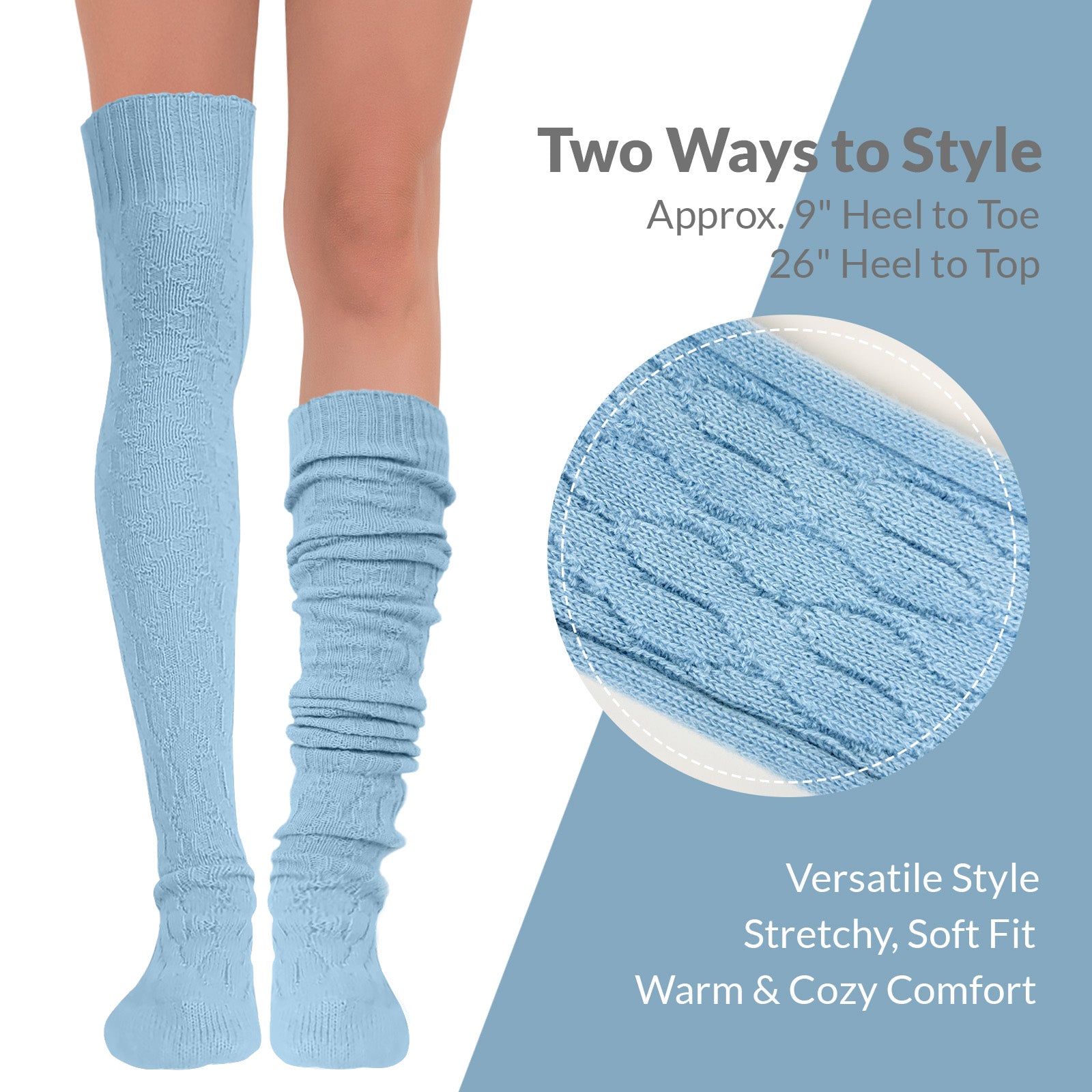 Wrapables Winter Warm Over the Knee Thigh High Long Boot Socks