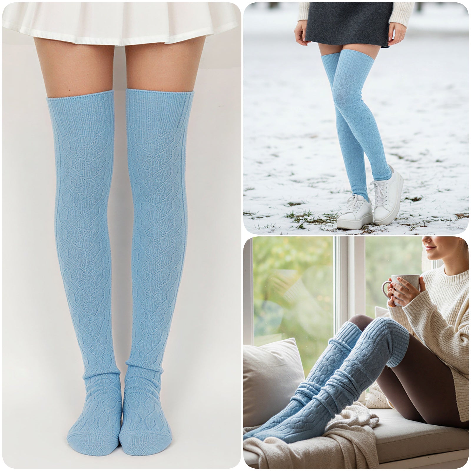 Wrapables Winter Warm Over the Knee Thigh High Long Boot Socks