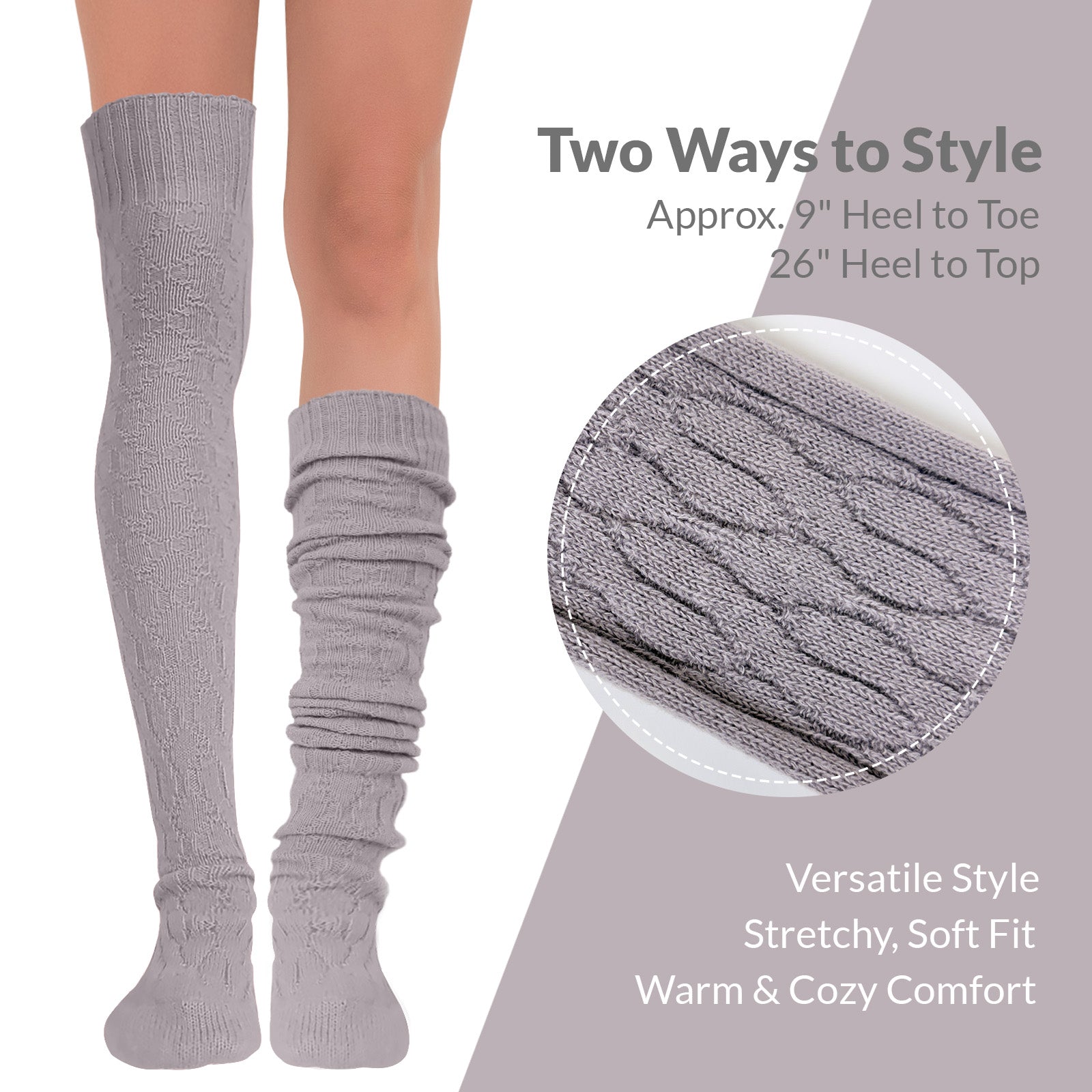 Wrapables Winter Warm Over the Knee Thigh High Long Boot Socks