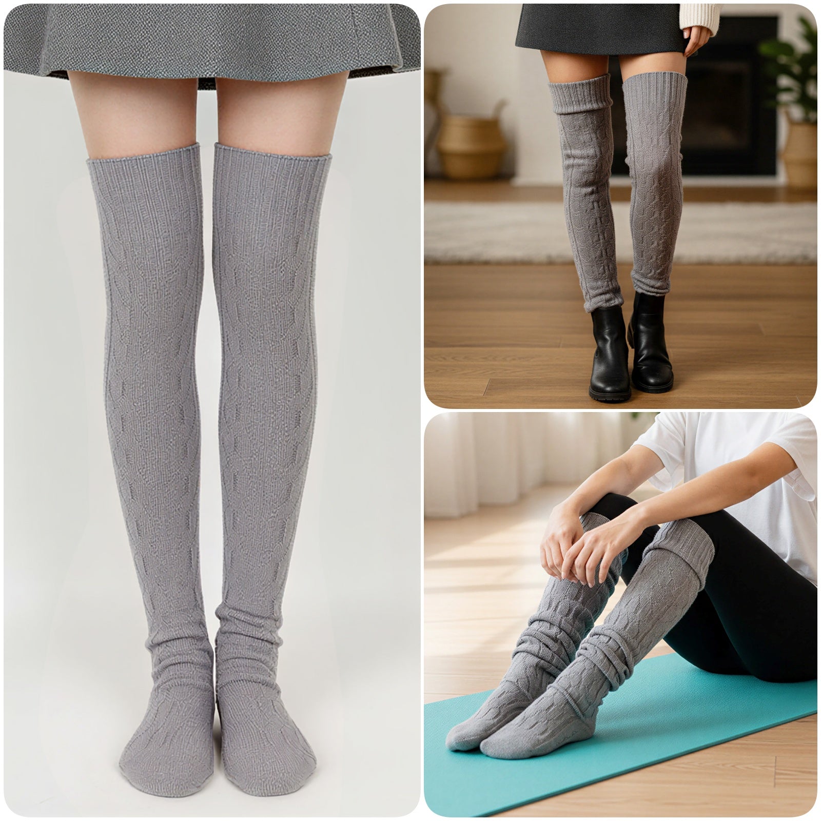 Wrapables Winter Warm Over the Knee Thigh High Long Boot Socks