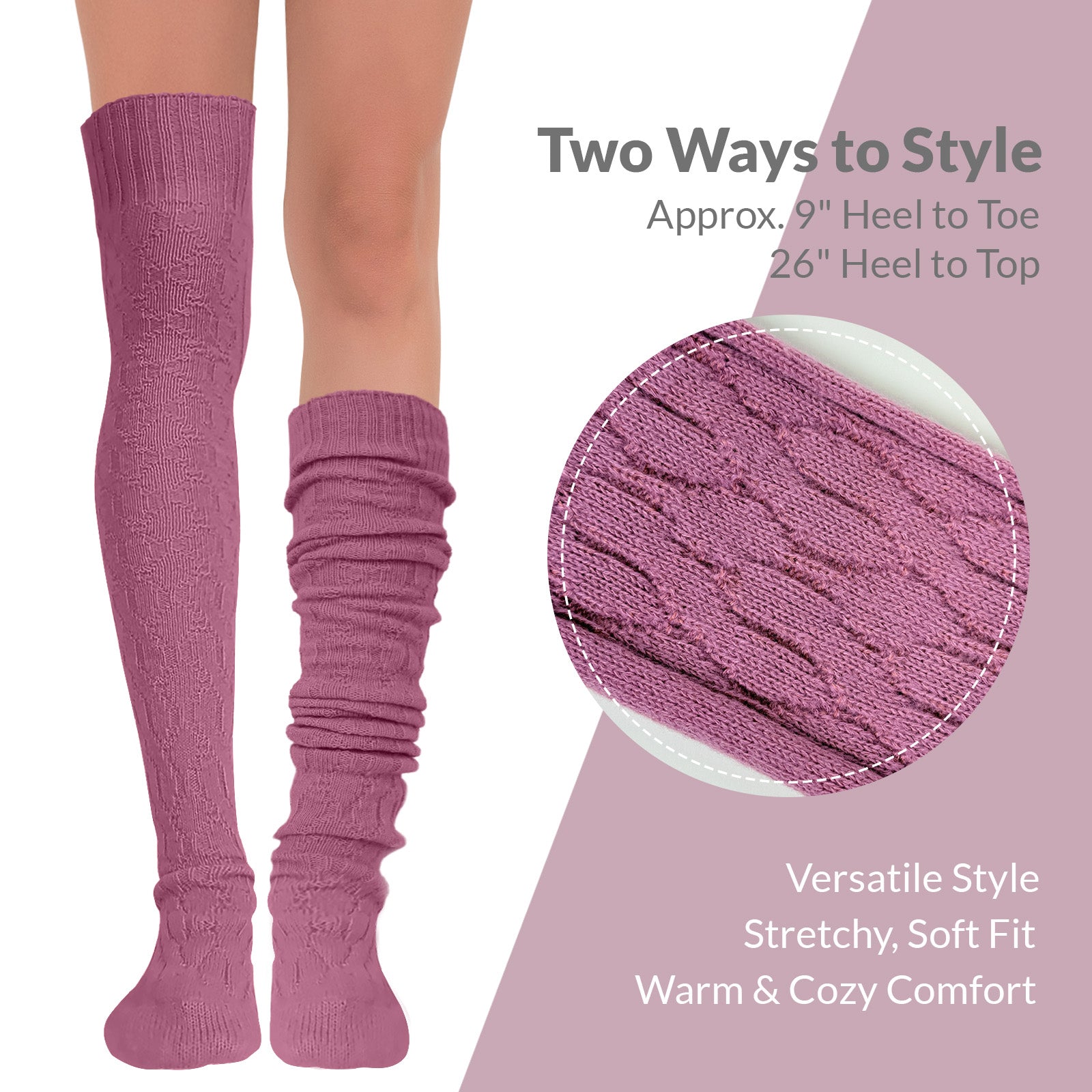 Wrapables Winter Warm Over the Knee Thigh High Long Boot Socks