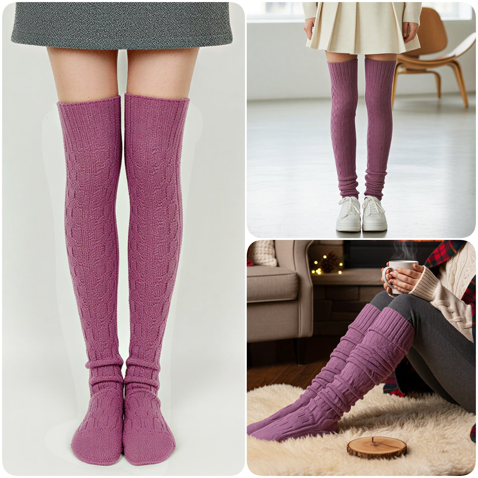 Wrapables Winter Warm Over the Knee Thigh High Long Boot Socks