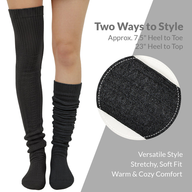 Wrapables Winter Knit Over the Knee Thigh High Boot Socks