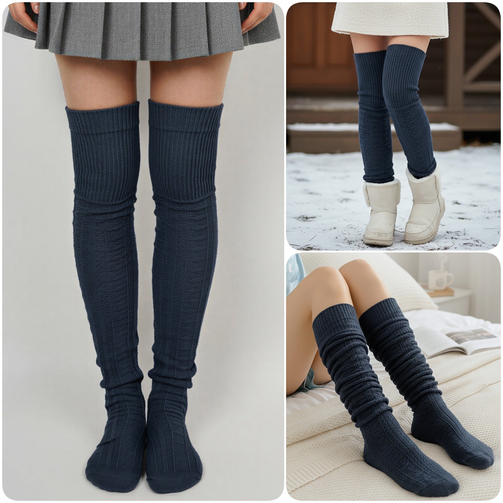 Wrapables Winter Knit Over the Knee Thigh High Boot Socks