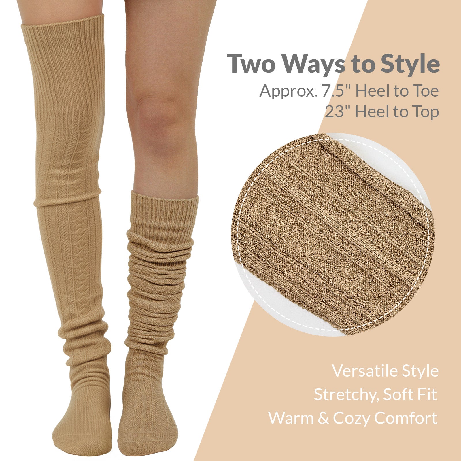 Wrapables Winter Knit Over the Knee Thigh High Boot Socks