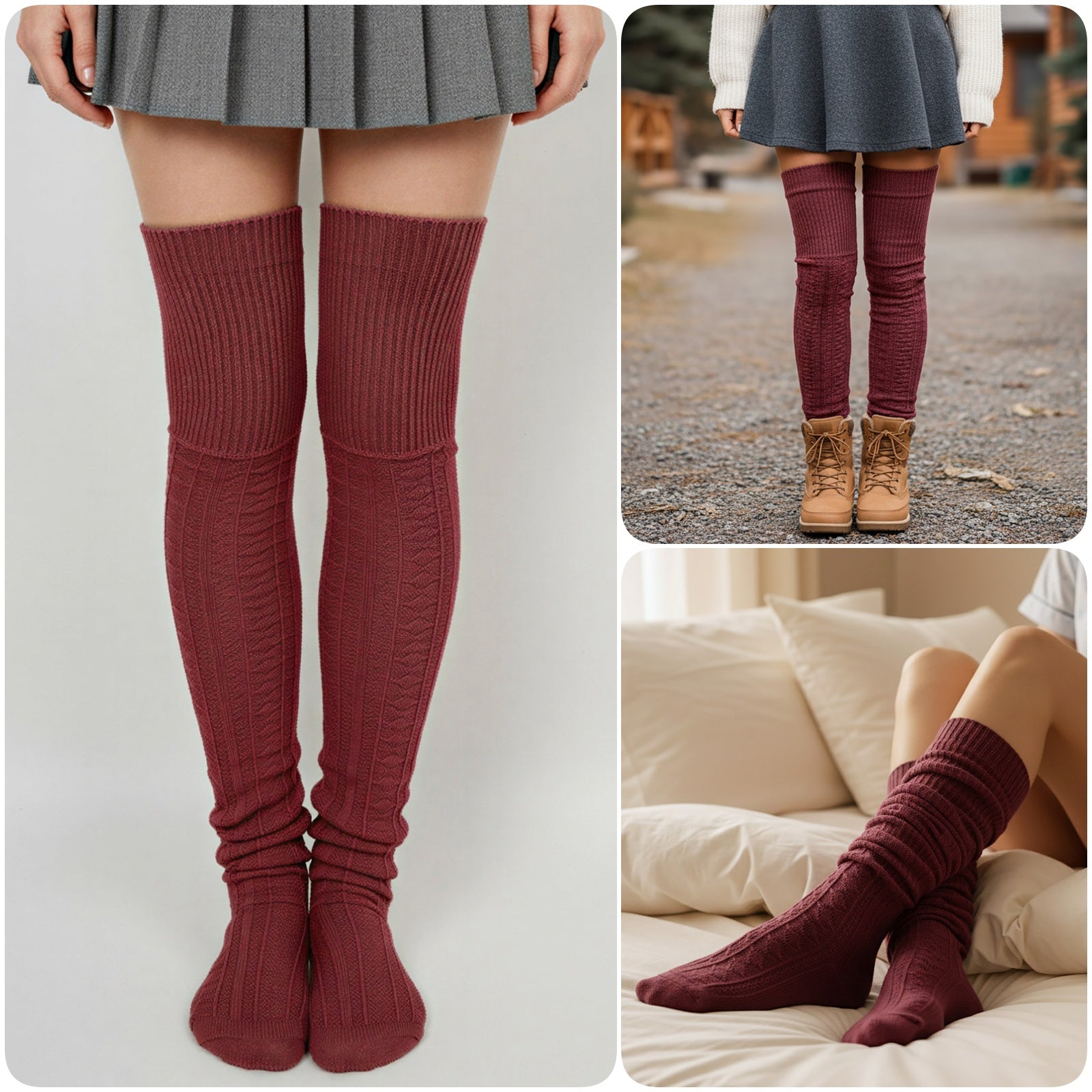 Wrapables Winter Knit Over the Knee Thigh High Boot Socks