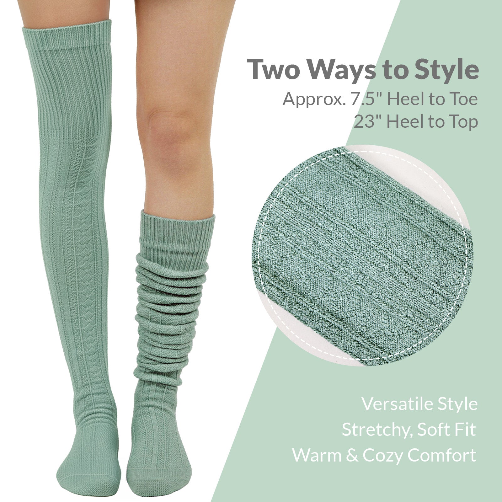 Wrapables Winter Knit Over the Knee Thigh High Boot Socks