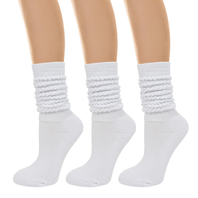 Wrapables Knee High Slouchy Scrunch Socks for Women (Set of 3)