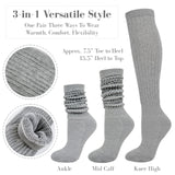 Wrapables Knee High Slouchy Scrunch Socks for Women (Set of 3)