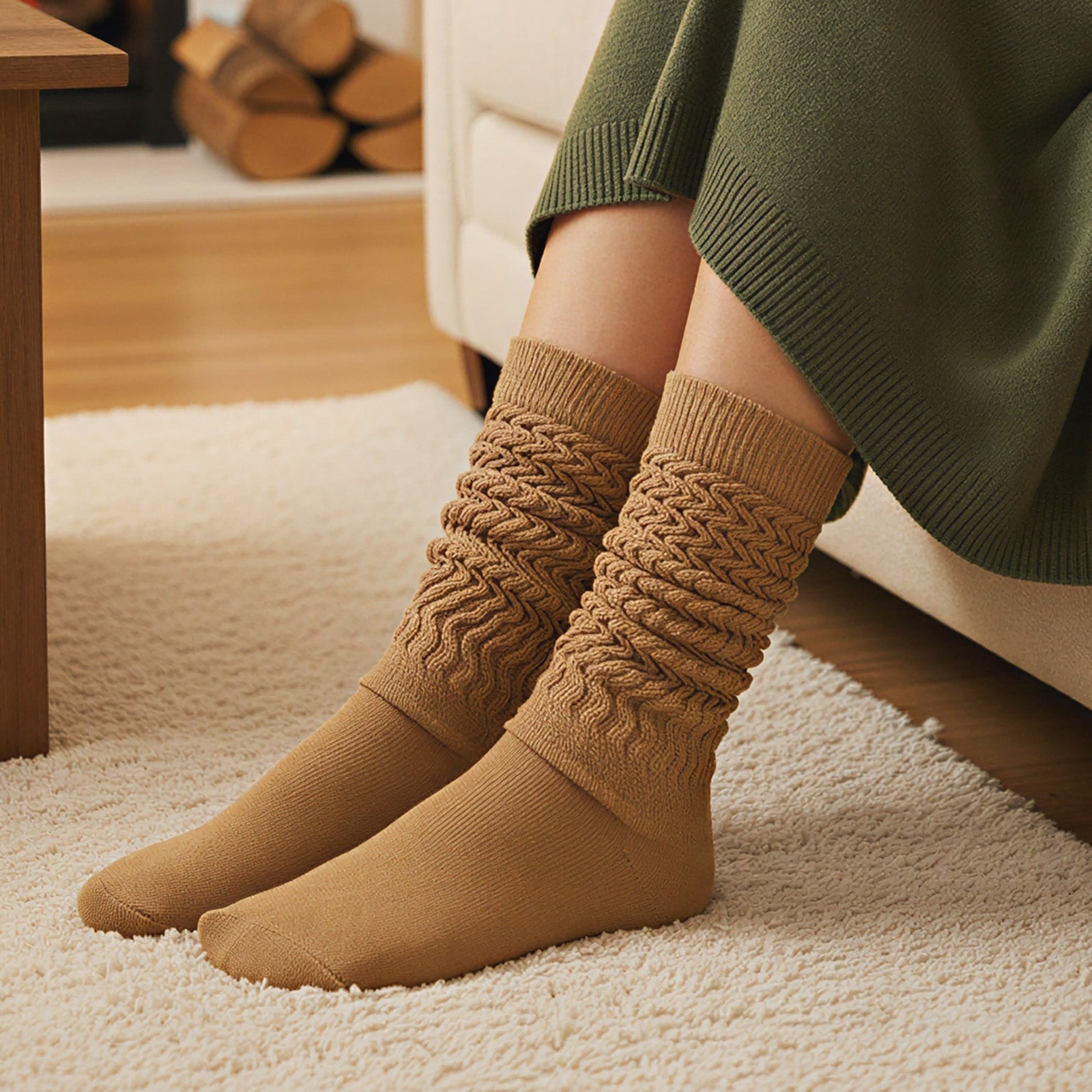Wrapables Knee High Slouchy Scrunch Socks for Women (Set of 3)