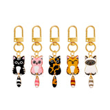 Wrapables Cute Cats Keychain, Bag Charm Accessory for Purse Handbag Backpack (Set of 5)
