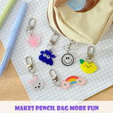 Wrapables Assorted Novelty Characters Keychain, Bag Charm Accessory for Purse Handbag Backpack (Set of 6)