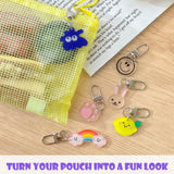Wrapables Assorted Novelty Characters Keychain, Bag Charm Accessory for Purse Handbag Backpack (Set of 6)