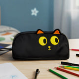 Wrapables 3D Animal Face Pencil Case, Large Capacity 2 Compartment Pencil Pouch for Stationery Tools