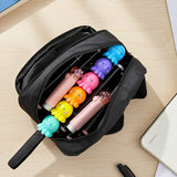 Wrapables 3D Animal Face Pencil Case, Large Capacity 2 Compartment Pencil Pouch for Stationery Tools