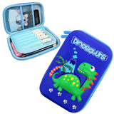 Wrapables Large Capacity EVA Hard Shell 3D Pencil Case, Pencil Storage Box for Stationery Tools, Dinosaurs
