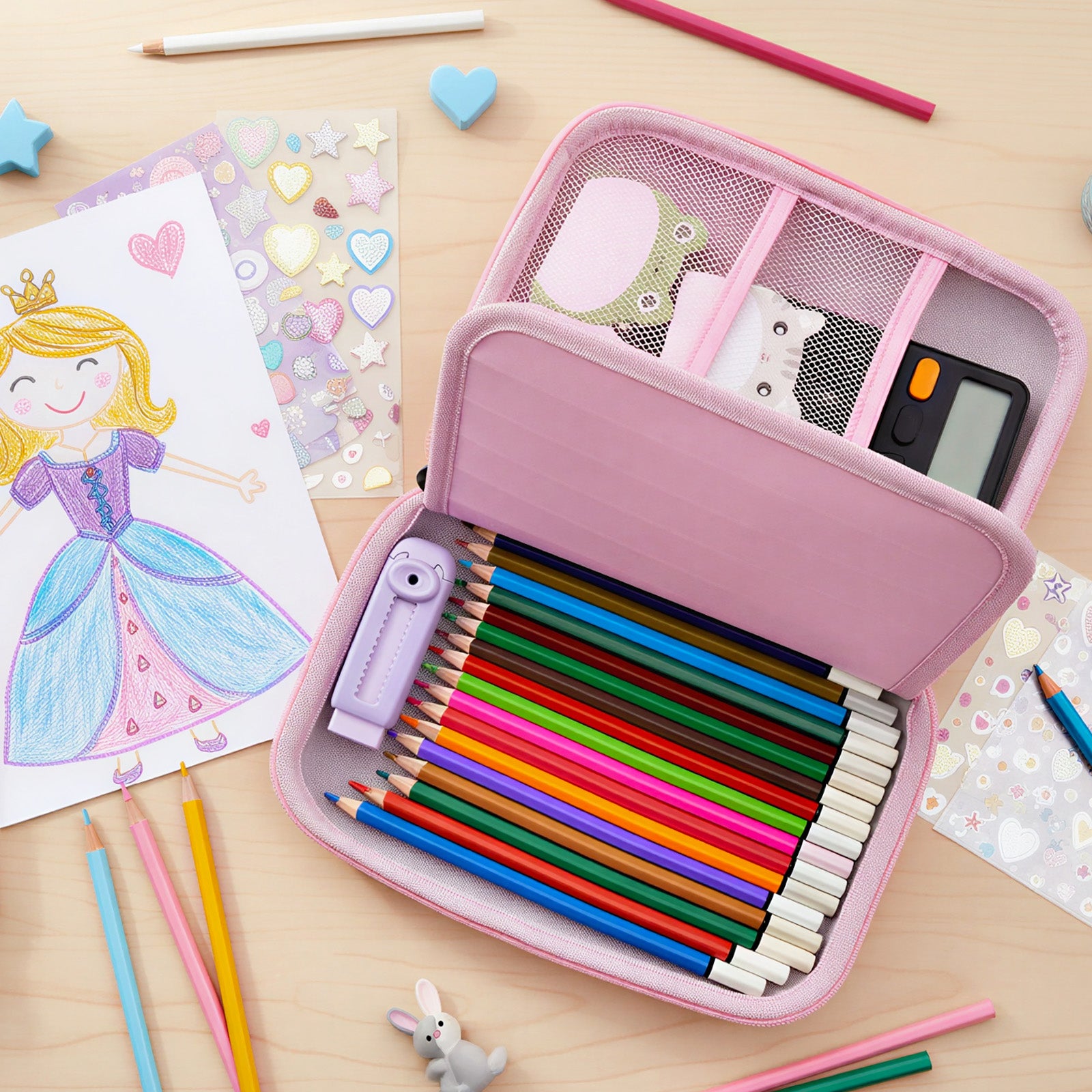 Wrapables Large Capacity EVA Hard Shell 3D Pencil Case, Pencil Storage Box for Stationery Tools, Sweet Treats