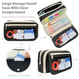 Wrapables 9-Layer Large Capacity Pencil Case with Transparent Compartment, Organizer Pouch for Stationery Tools, Makeup, and Travel
