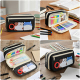 Wrapables 9-Layer Large Capacity Pencil Case with Transparent Compartment, Organizer Pouch for Stationery Tools, Makeup, and Travel