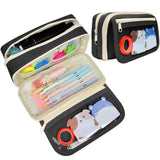 Wrapables 9-Layer Large Capacity Pencil Case with Transparent Compartment, Organizer Pouch for Stationery Tools, Makeup, and Travel