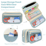 Wrapables 9-Layer Large Capacity Pencil Case with Transparent Compartment, Organizer Pouch for Stationery Tools, Makeup, and Travel