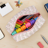 Wrapables Floral Quilted Makeup Bag for Cosmetics, Toiletries, Travel