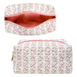 Wrapables Floral Quilted Makeup Bag for Cosmetics, Toiletries, Travel