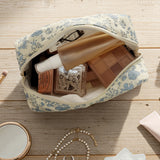 Wrapables Floral Quilted Makeup Bag for Cosmetics, Toiletries, Travel