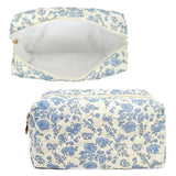 Wrapables Floral Quilted Makeup Bag for Cosmetics, Toiletries, Travel