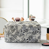 Wrapables Floral Quilted Makeup Bag for Cosmetics, Toiletries, Travel