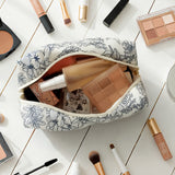 Wrapables Floral Quilted Makeup Bag for Cosmetics, Toiletries, Travel