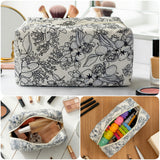 Wrapables Floral Quilted Makeup Bag for Cosmetics, Toiletries, Travel