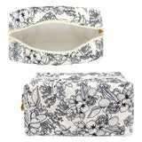 Wrapables Floral Quilted Makeup Bag for Cosmetics, Toiletries, Travel