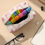 Wrapables Floral Quilted Makeup Bag for Cosmetics, Toiletries, Travel