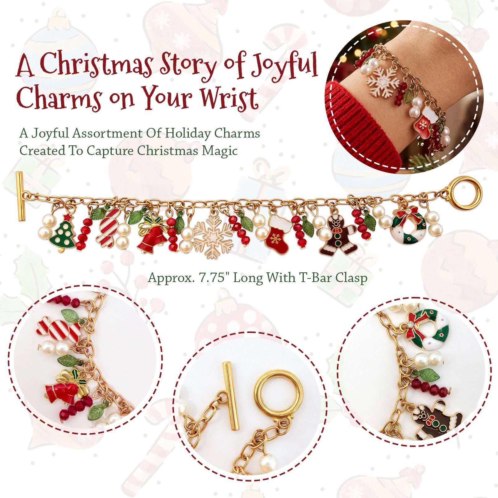 Wrapables Christmas Holiday Charms Friendship Bracelet