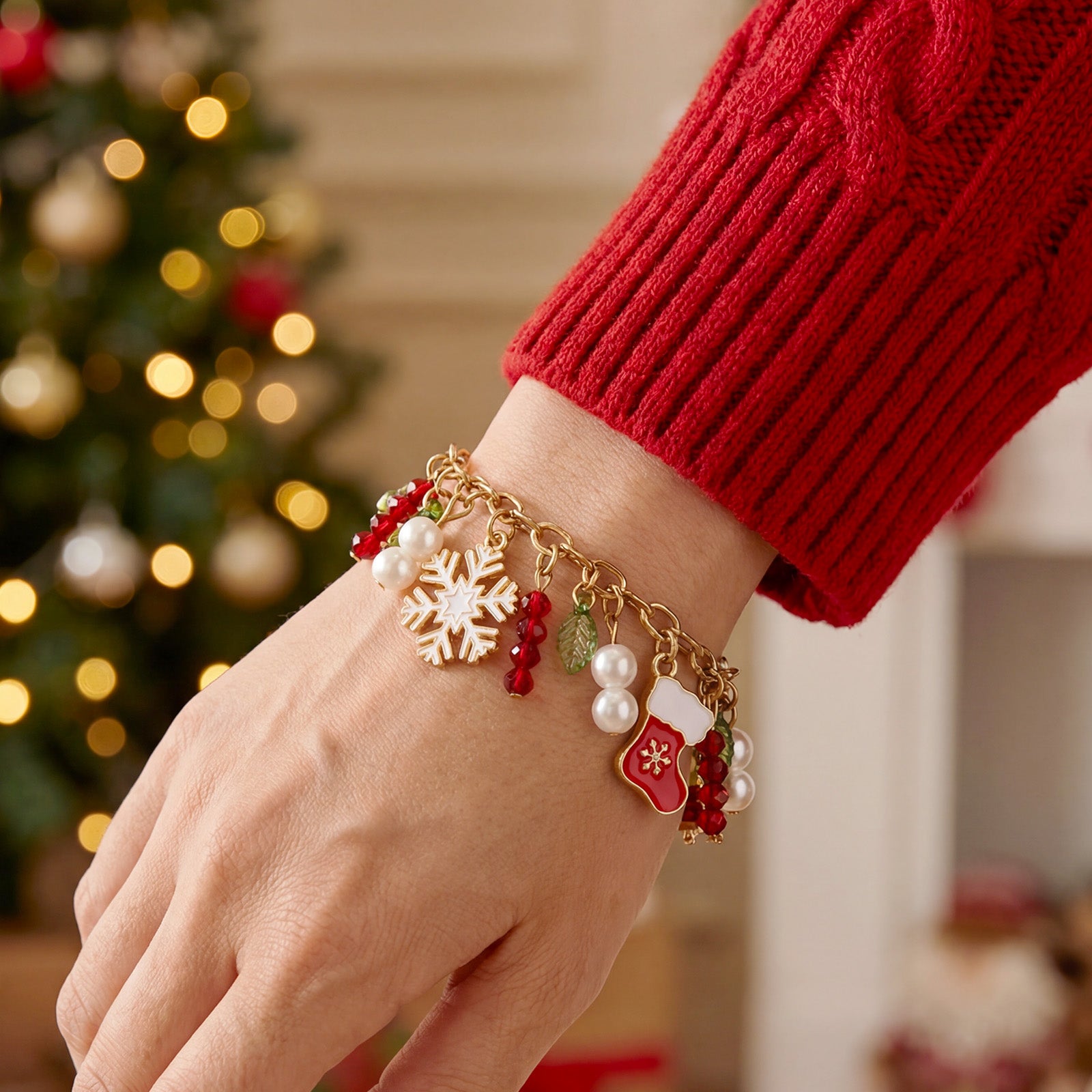 Wrapables Christmas Holiday Charms Friendship Bracelet