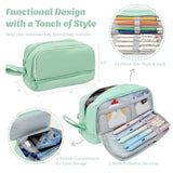 Wrapables 4 Compartment Large Capacity Pencil Case, Pencil Pouch for Stationery Tools