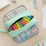 Wrapables Back-to-School Budget Pack, Schools Supplies Kit with 4 Compartment Pencil Case Pencil Pouch and White Correction Tape, Aqua