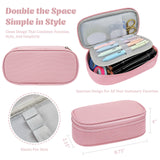 Wrapables Simple Large Capacity Double Compartment Pencil Case, Pencil Pouch for Stationery Tools