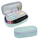 Wrapables Simple Large Capacity Double Compartment Pencil Case, Pencil Pouch for Stationery Tools