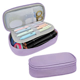 Wrapables Simple Large Capacity Double Compartment Pencil Case, Pencil Pouch for Stationery Tools