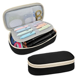 Wrapables Simple Large Capacity Double Compartment Pencil Case, Pencil Pouch for Stationery Tools
