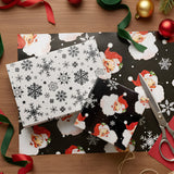 Wrapables 12pcs Christmas Wrapping Paper, Holiday Gift Wrap Paper, Sheets Folded Flat 20L x 27W inches, Black and Red
