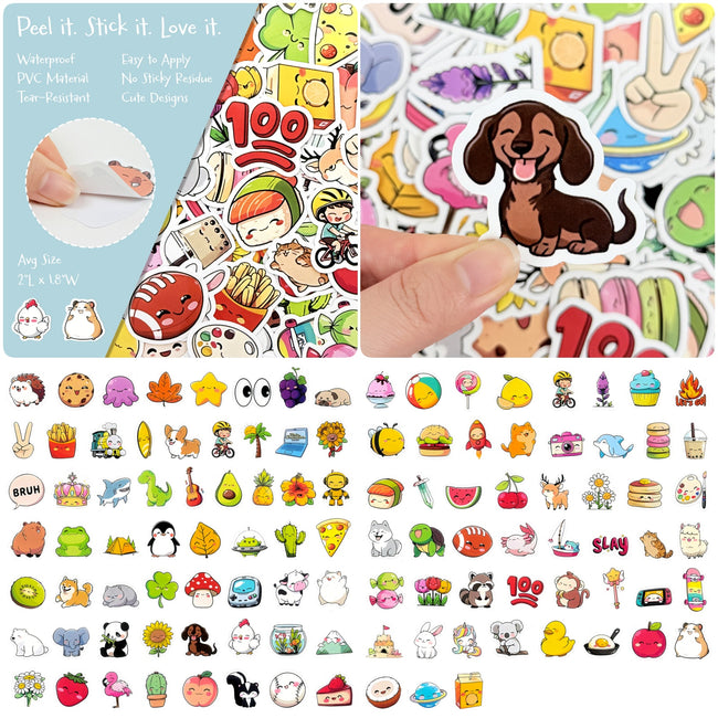 Wrapables Waterproof Vinyl Stickers for Water Bottles, Laptop, Phones, Skateboards, Decals for Teens