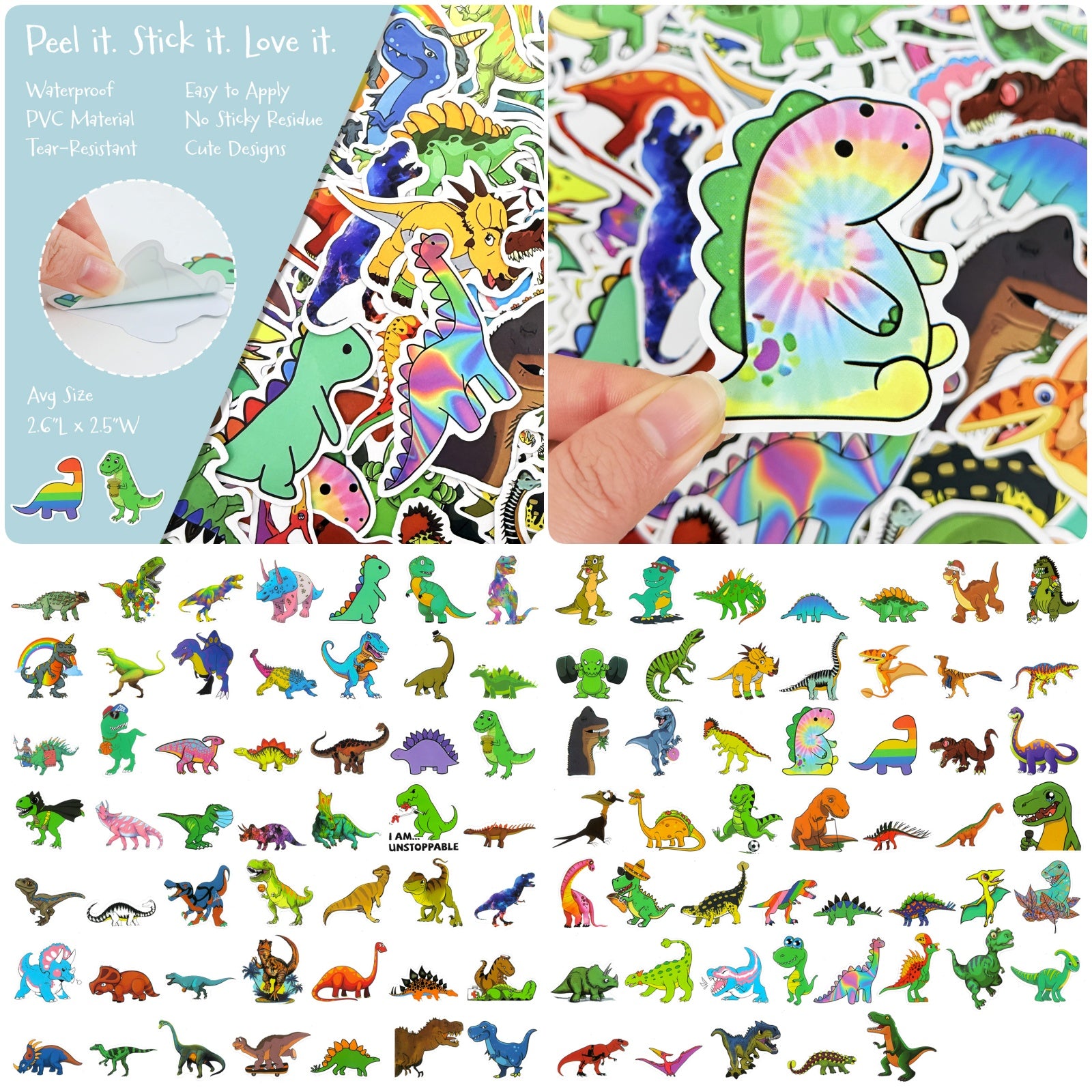 Wrapables Waterproof Vinyl Stickers for Water Bottles, Laptop, Phones, Skateboards, Decals for Teens