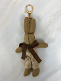 Wrapables Cute Plush Keychain Pendant Charm for Bag, Gingham Bunny