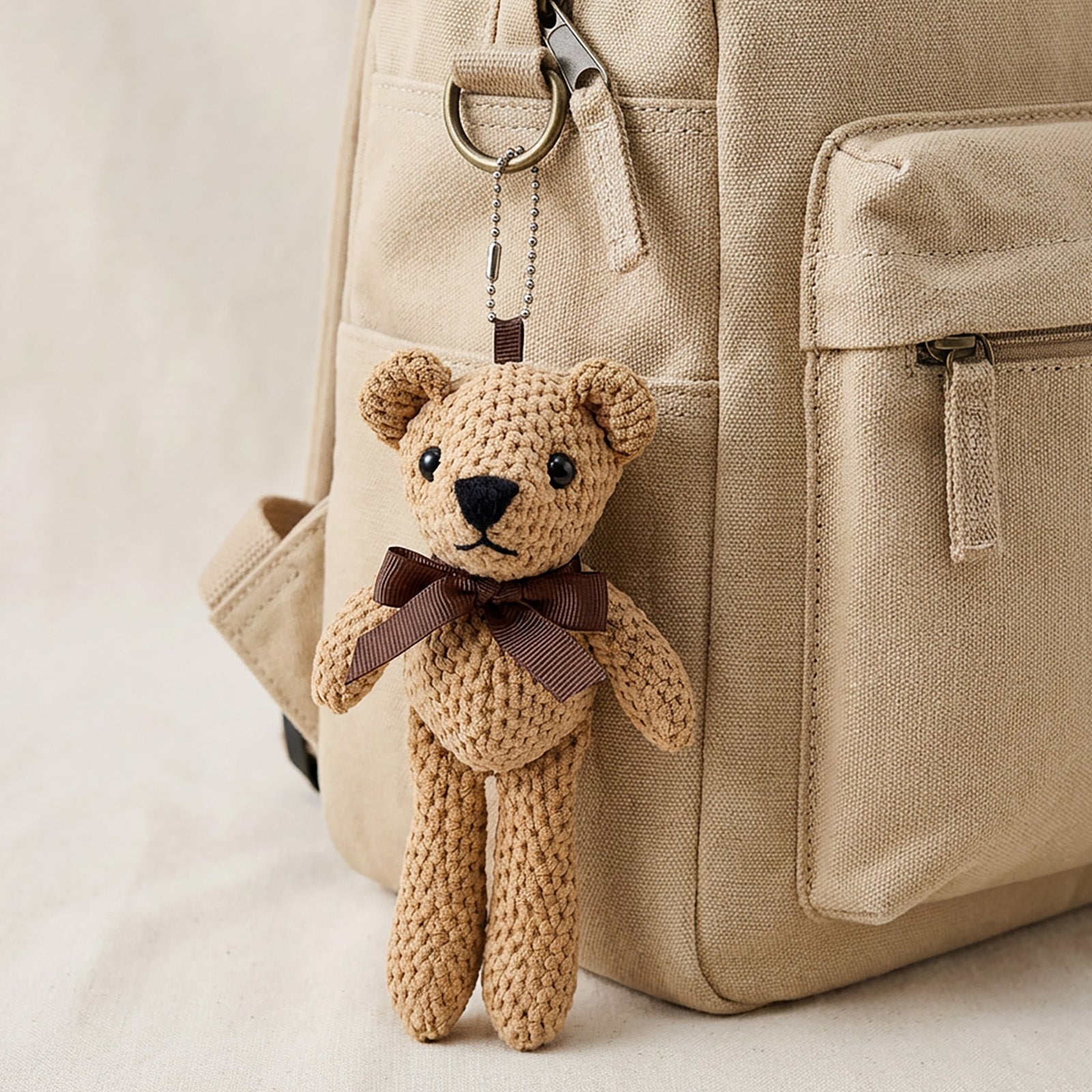 Wrapables Plush Teddy Bear Keychain Bag Charm, Stuffed Animal Doll Accessories (Set of 2)