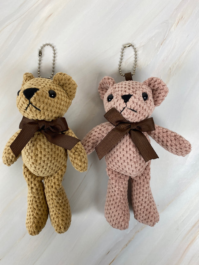Wrapables Plush Teddy Bear Keychain Bag Charm, Stuffed Animal Doll Accessories (Set of 2)