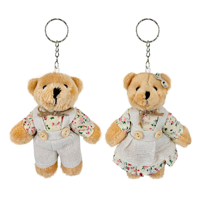 Wrapables Country Floral Plush Stuffed Animal Doll Keychain Bag Charm (Set of 2)